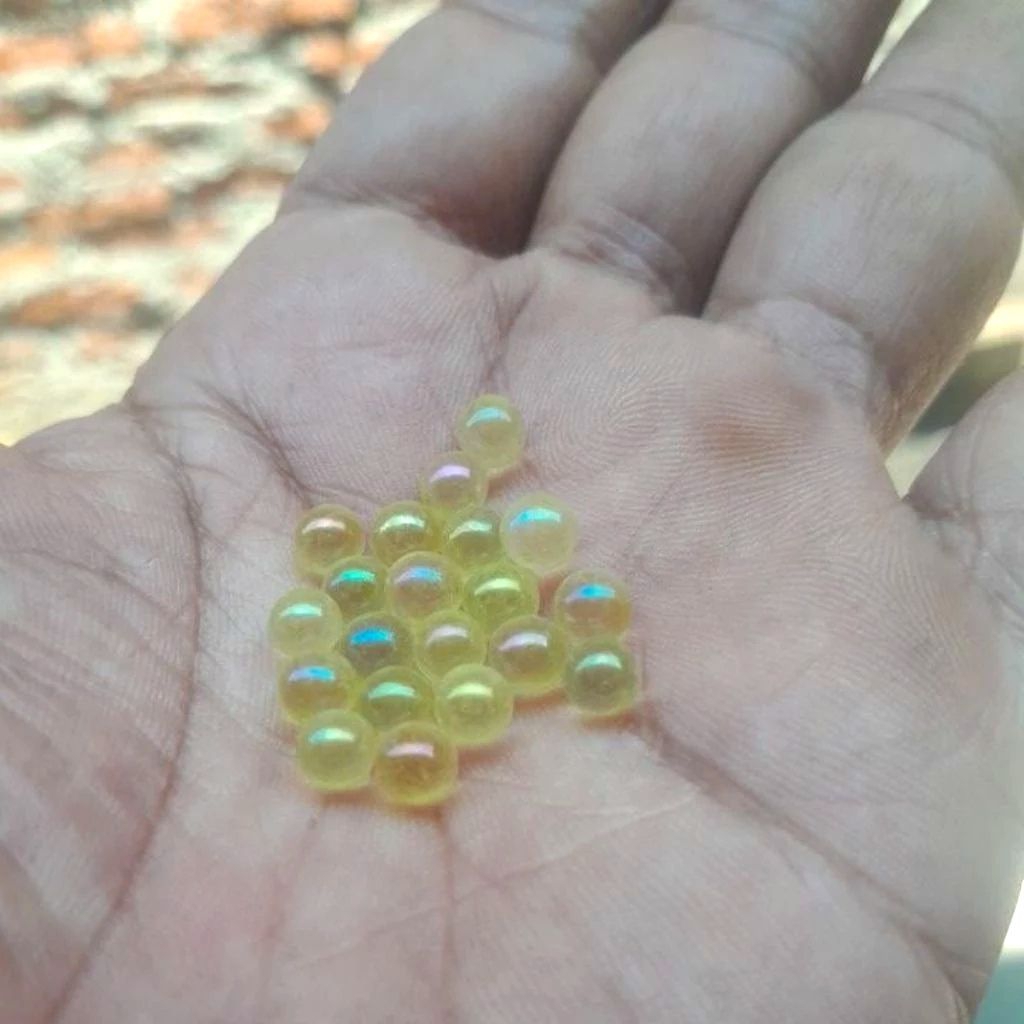 20 pcs (1 kodi) batu akik bulat mini kalimaya koneng noroyono
