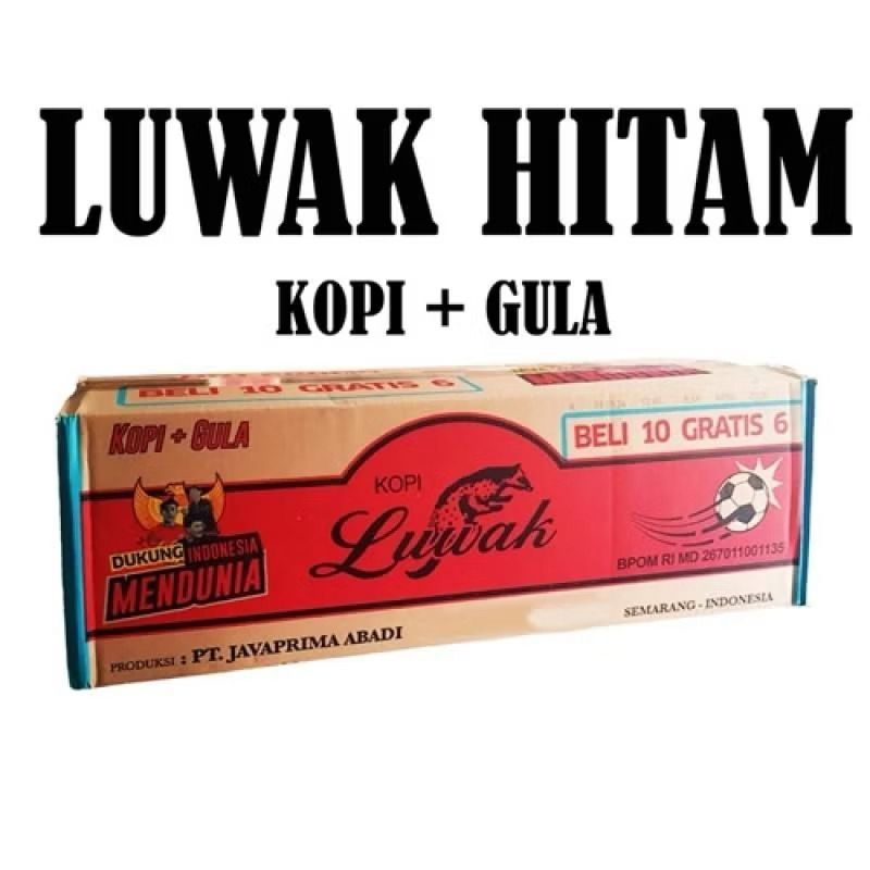 Luwak Hitam Kopi + Gula 1 Dus 150 Sachet @23g Coffee