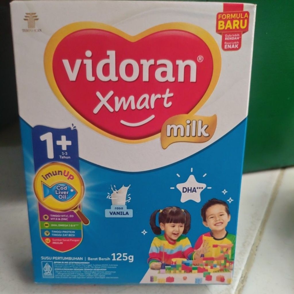 Vidoran xmart 1+ 125gram vanila isi 1 KARTON