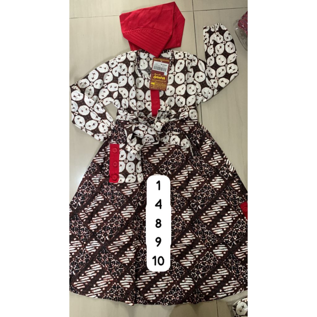 Sale abaya dannis anak batik size 1, 2, 3, 4, 5, 6, 7, 8, 9, 11