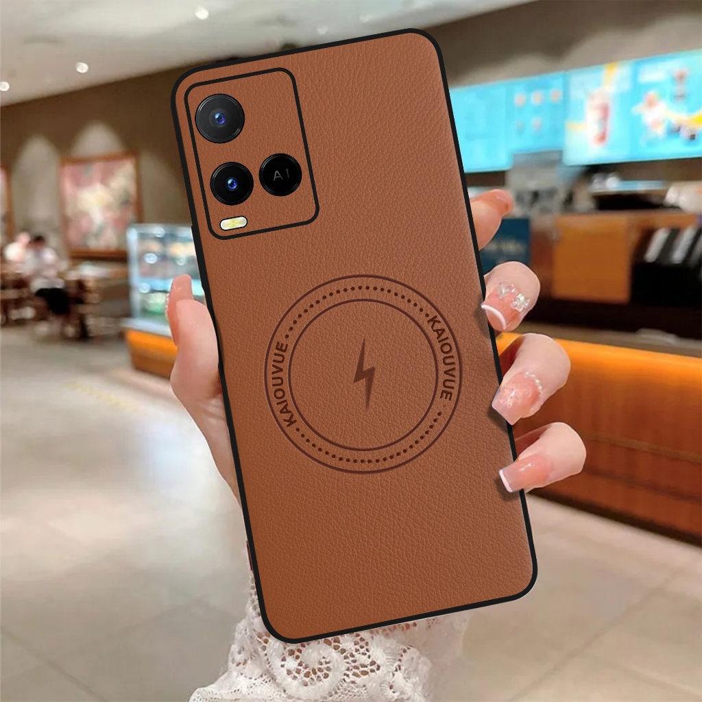 Case Vivo Y21 Y21s Y21a Y33s Y33t Softcase Luxury Magsafe Leather Magnetic