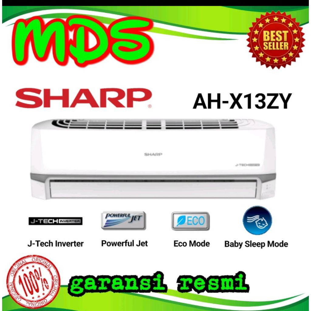 AC SHARP INVERTER 1.5pk AH- X 13ZY  HARGA UNIT ONLY