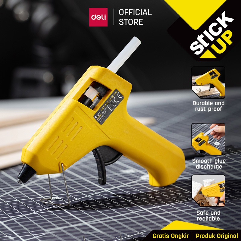 Deli Hot Melt Glue Gun Lem Tembak warna kuning daya listrik 20 watt / 60 watt EA50061 EA50161