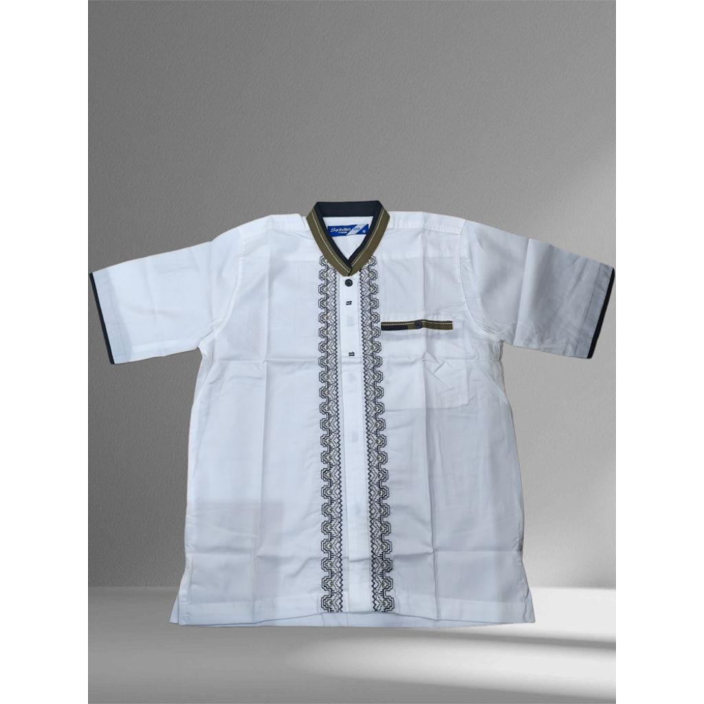 KOKO ANAK SYAHDIKA LENGAN PENDEK PUTIH MOTIF