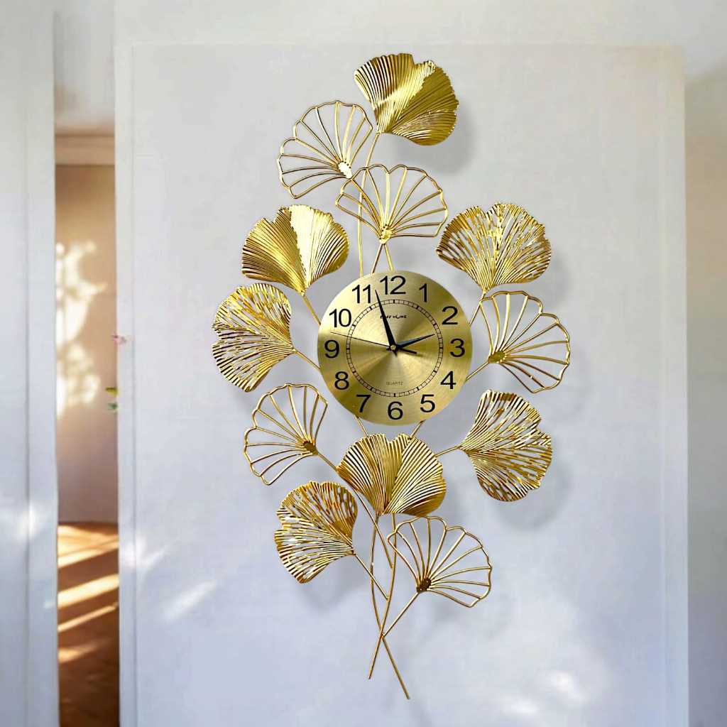 Jam Dinding Jumbo Mewah 90-98 cm Frane Ornamen Vertical Jam Dinding Merak Besar Luxury Modern