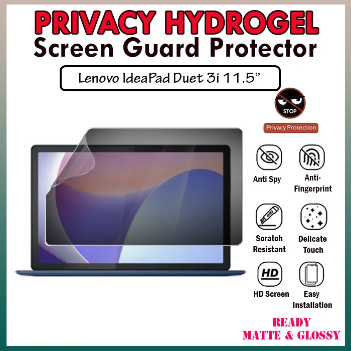 Anti Spy Lenovo Ideapad Duet 3i 11.5" 11IAN8 N200 Privacy Hydrogel Film Anti Spy Antigores Anti Gore