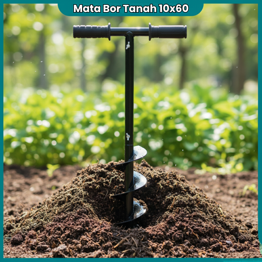 SET LENGKAP Mata Bor Tanah Biopori Resapan Manual Diameter 10 x 60cm + Gagang Stang