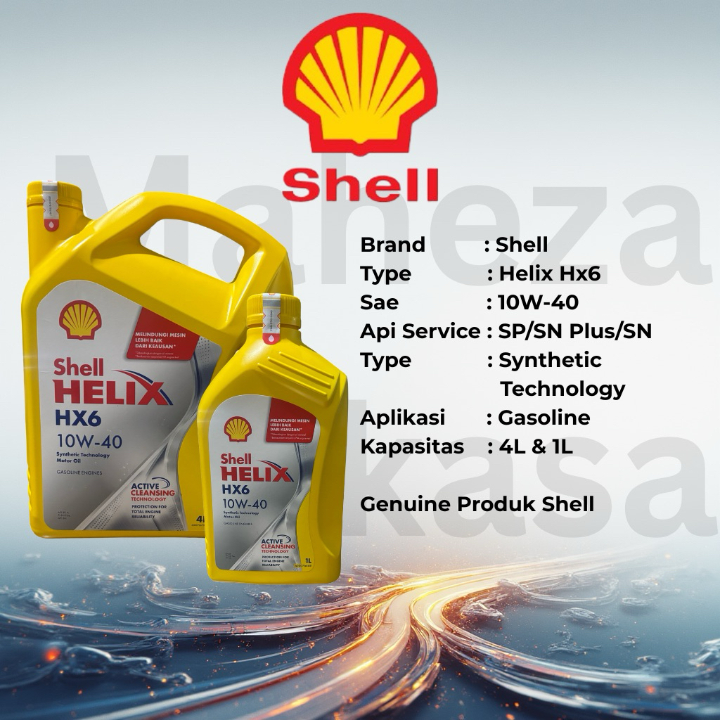 Shell Helix HX6 10w40 / Helix Hx6 / Oli Mesin Mobil Shell Helix Hx6 10w-40 4L