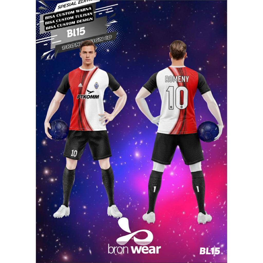 JERSEY FUTSAL /BOLA FULL PRINTING MERAH PUTIH FREE NAMA & NOMOR PUNGGUNG