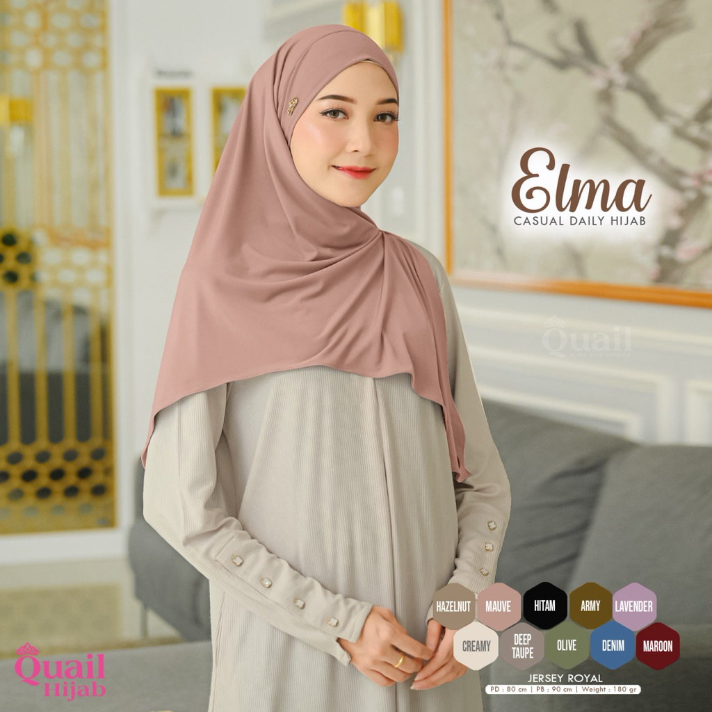 Quail Hijab - ELMA HIJAB INSTAN ORI QUAIL JERSEY PREMIUM ORIGINAL QUAIL HIJAB