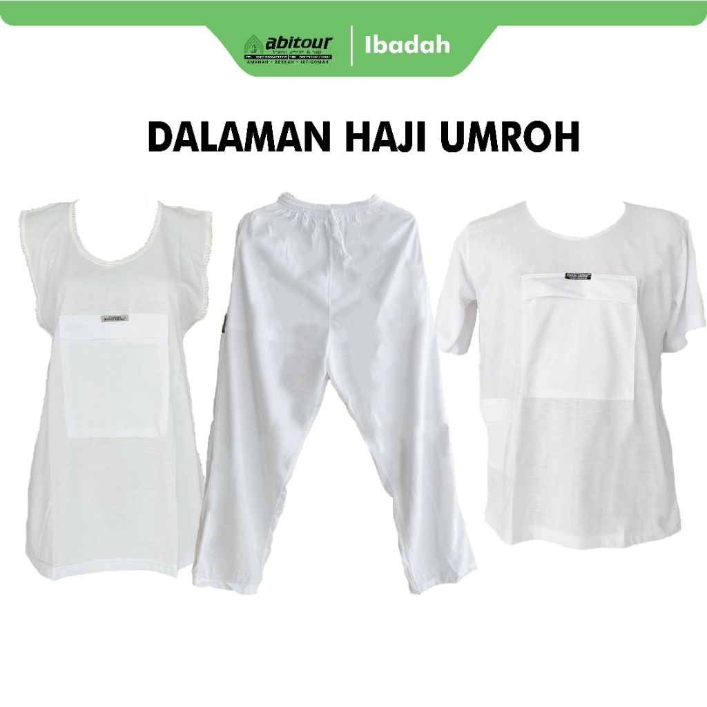 Dalaman Haji Umroh Baju Doraemon Pria Wanita Celana Haji Putih