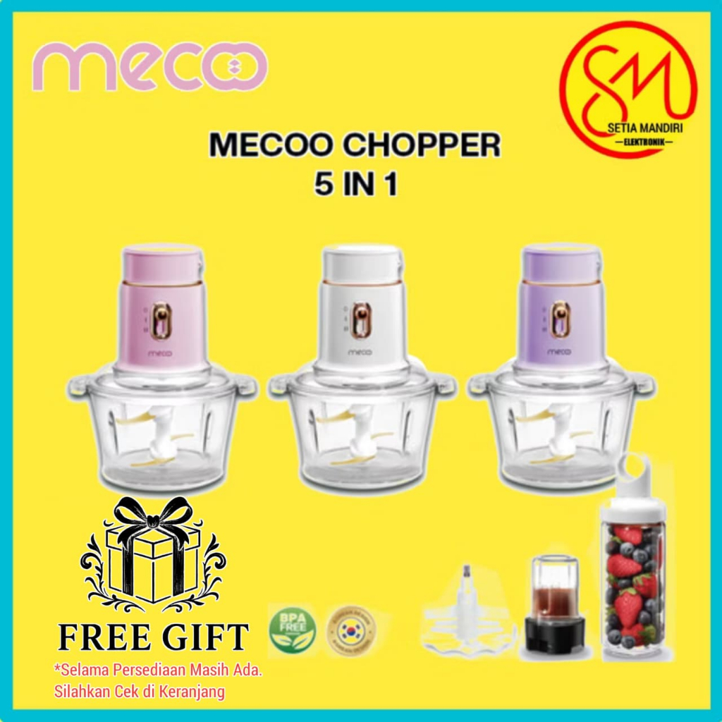 Mecoo Most Aesthetic 5 in 1 Antibacterial Odorless Chopper 250 Low Watt BPA SMEC