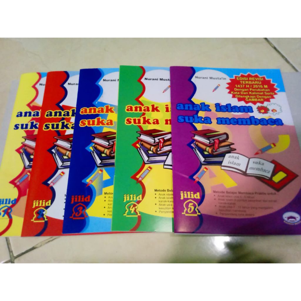 Buku TK anak islam suka membaca set lengkap(jilid 1-5)