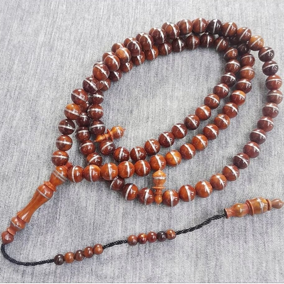 tasbih 99 kaukah bulat prada coklat uk 8