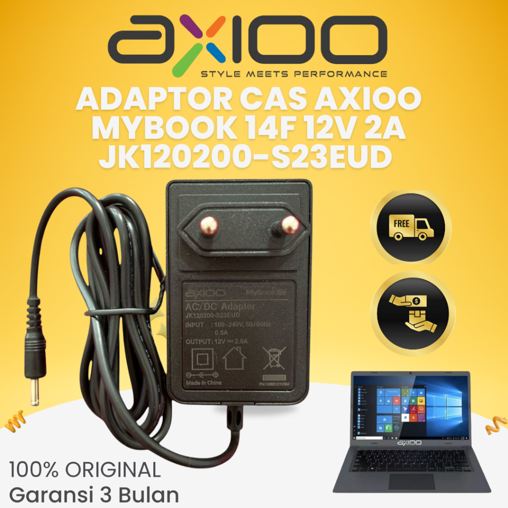 ADAPTOR CAS LAPTOP AXIOO MYBOOK 14F ORIGINAL GARANSI 3 BULAN