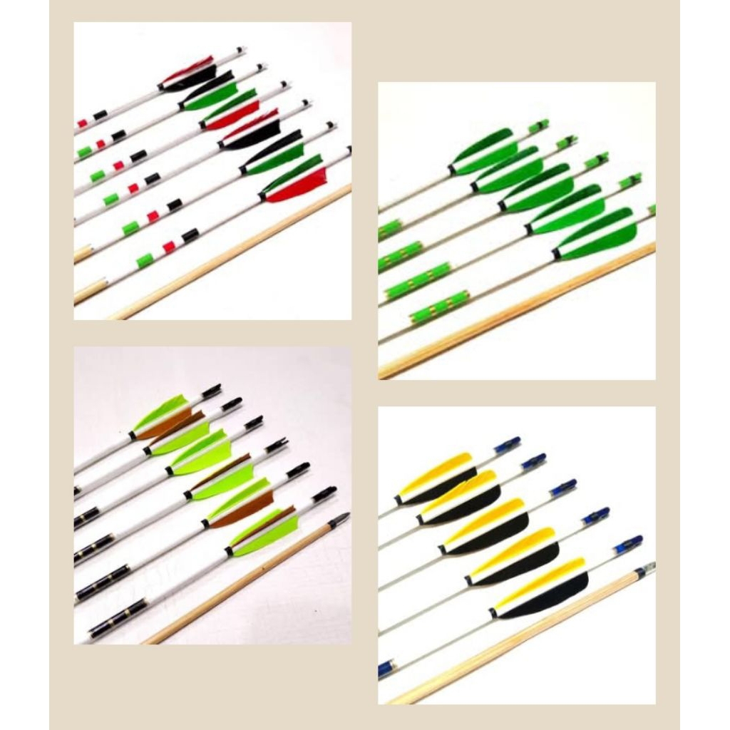 ARROW BAMBU PETUNG CRESTING VANES KALKUN IMPOR / 6 PCS DEWASA