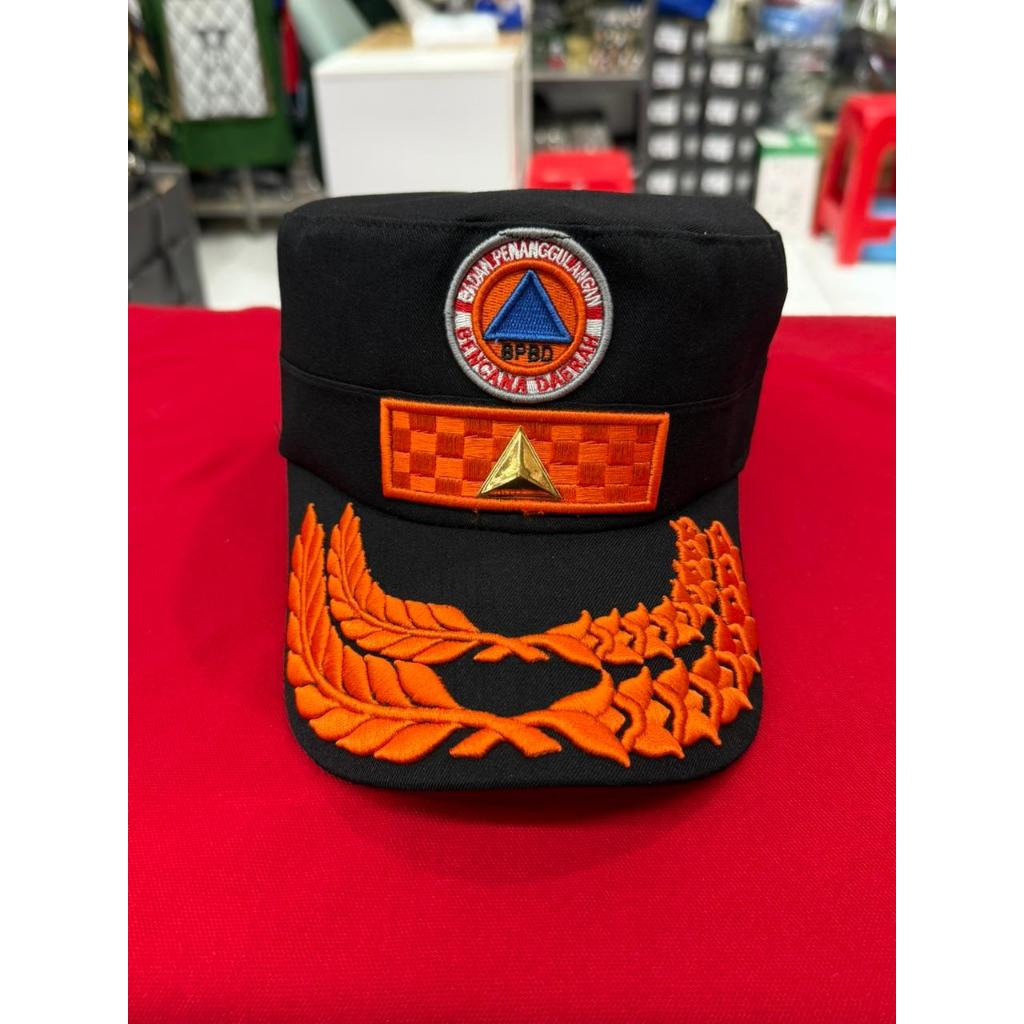TOPI KOMANDO BPBD DUA RAY | menjual atribut perlengkapan costum TNI,POLRI,DAMKAR,DISHUB,ASN,DLL