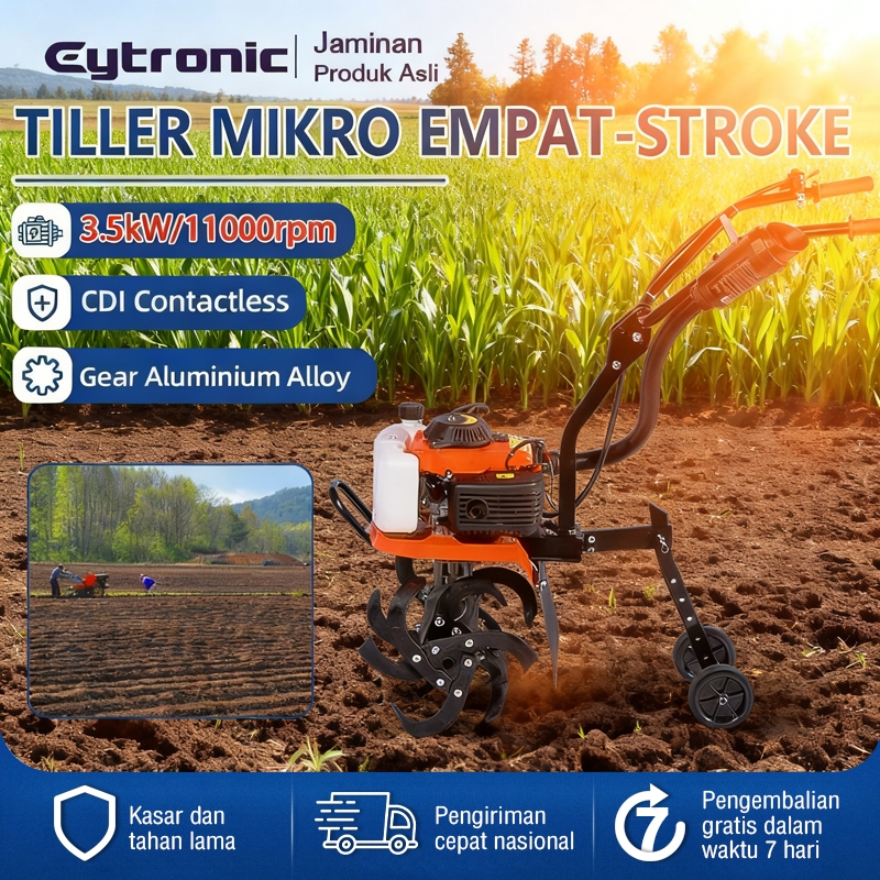 EYTRONIC Mesin Bajak Sawah Tiller Cultivator Mesin Traktor Mini Maestro Mesin Traktor Sawah Bajak Mi
