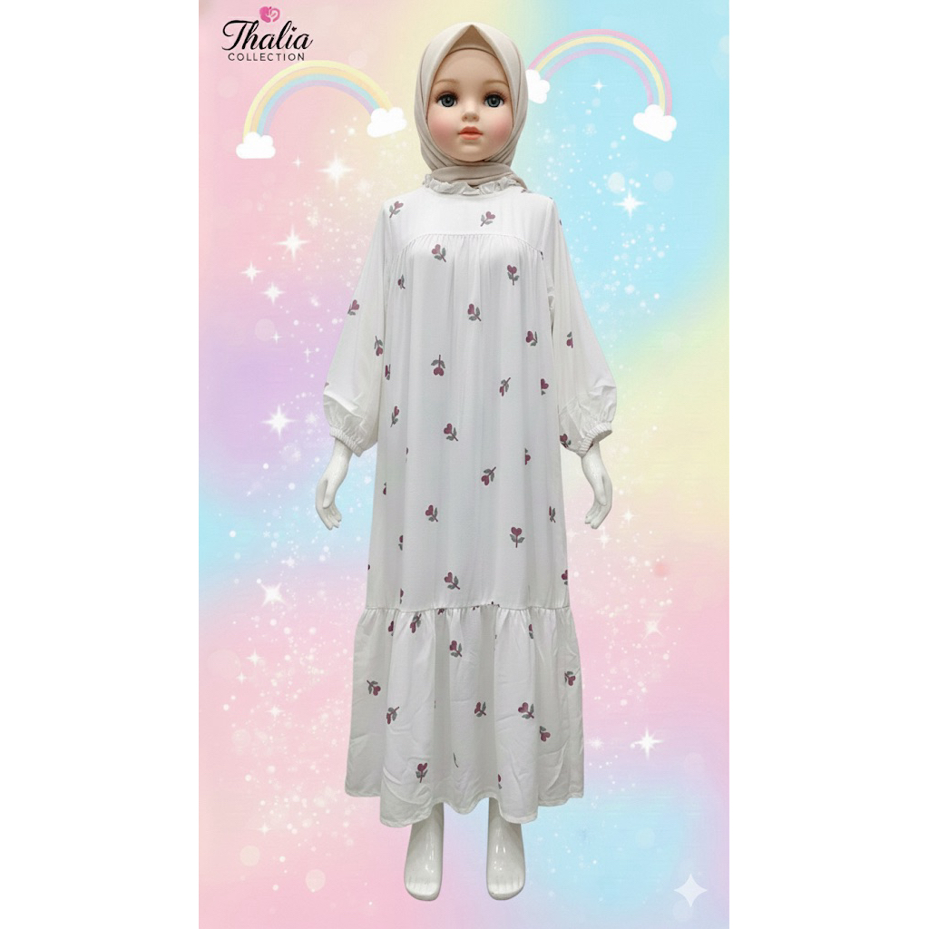 Dress gamis anak motif bunga love