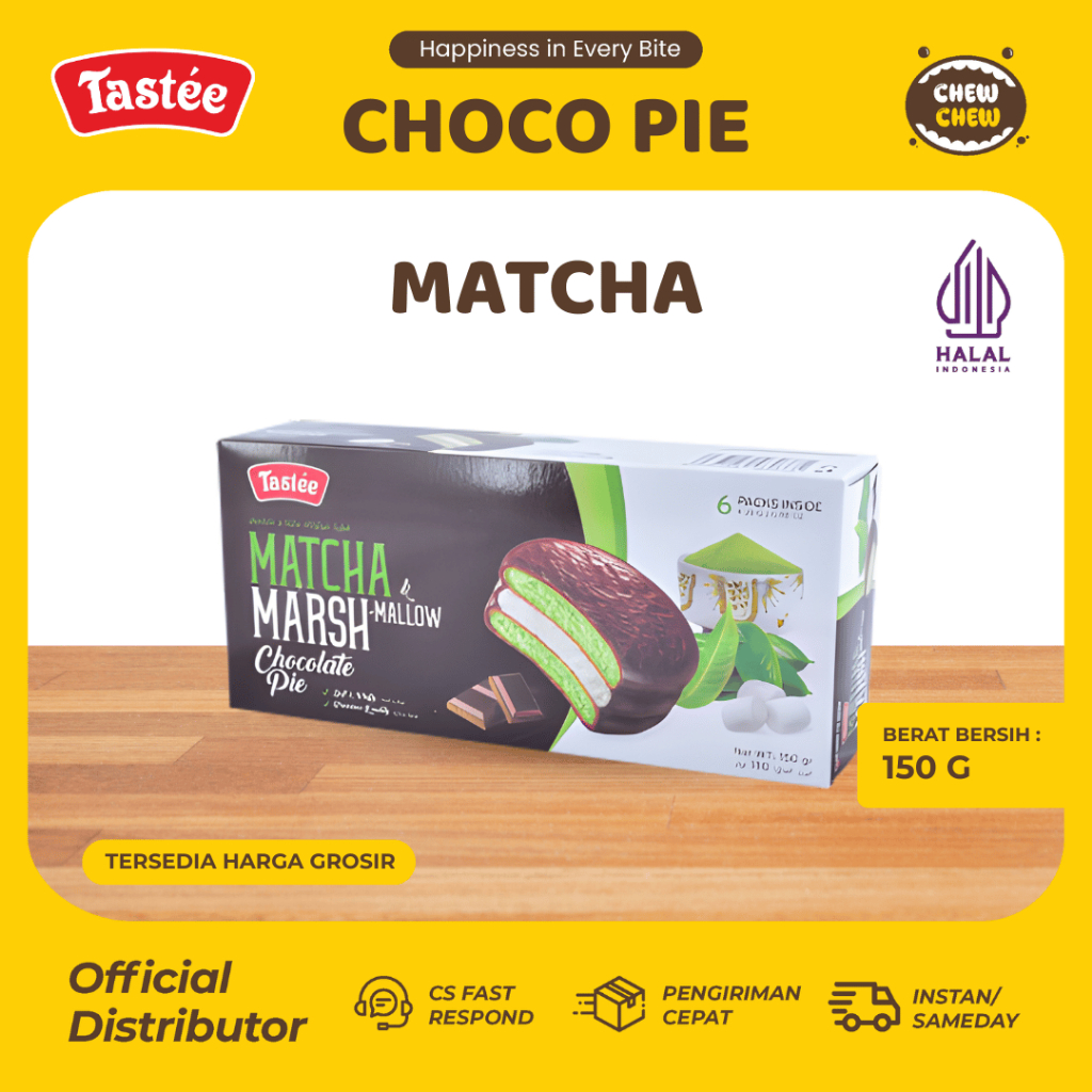 TASTEE Choco Pie 150g - Matcha Marshmallow