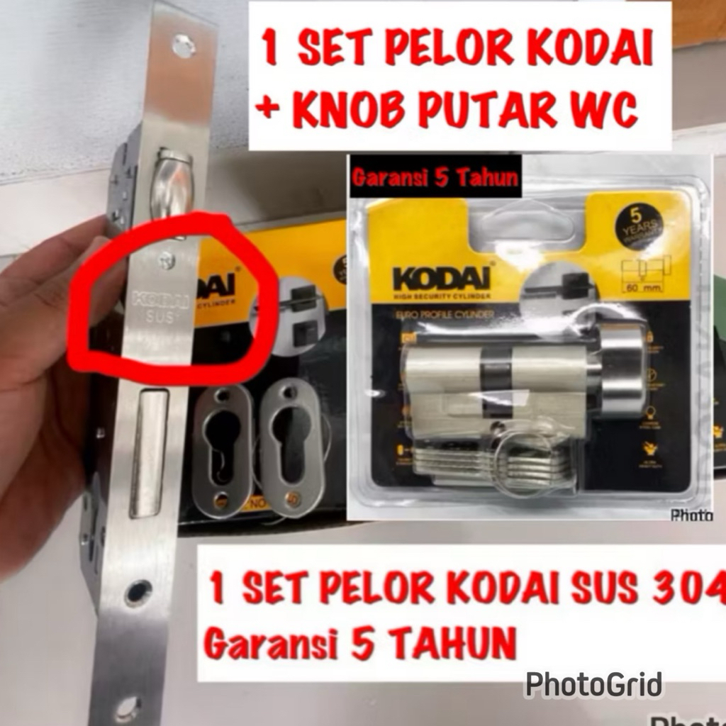 Kodai Body pelor kodai + silinder knob putar kodai garansi 5 tahun kunci pelor kodai pintu kayu body