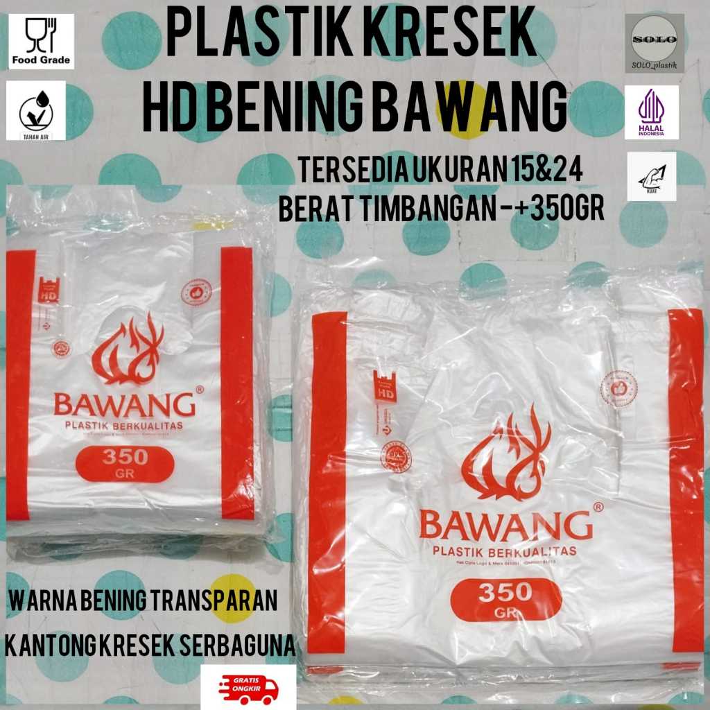 HD bening plastik kantong kresek bawang  murni 15 dan 24 bening transparant / kantong kresek bening 