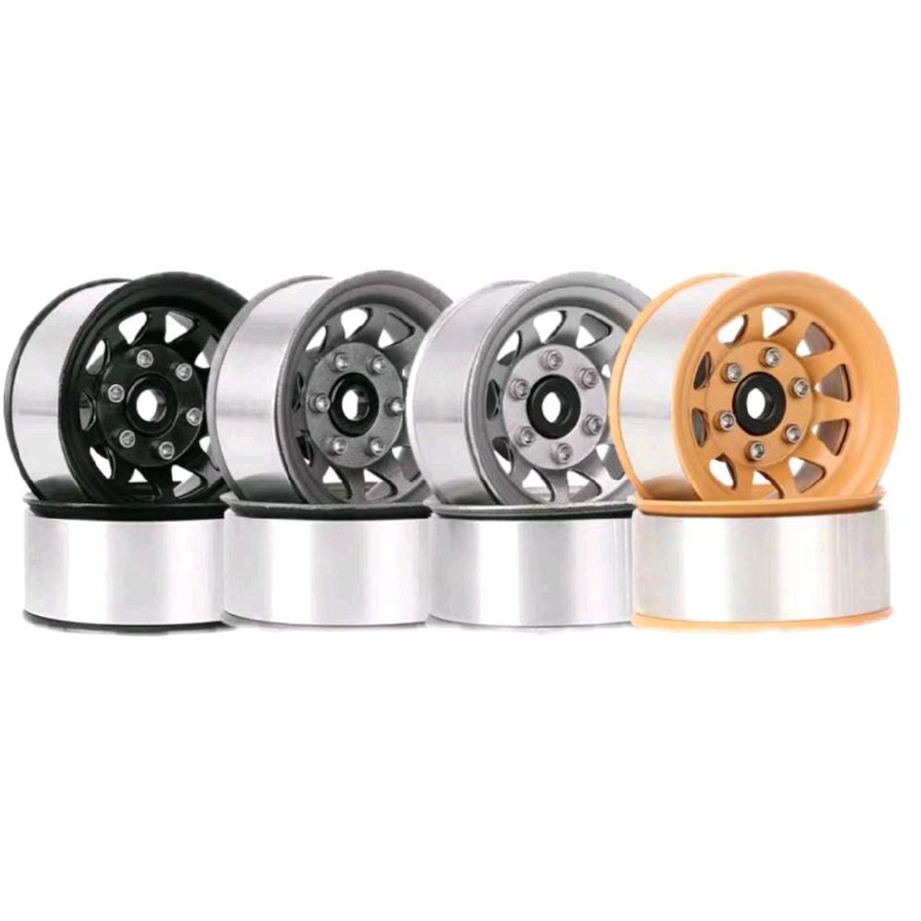 4pcs Metal Velg 1.55  Beadlock Rc Axial scx10 rc4wd D110 D90 1/10 Mn128 1/12 Velg Beadlock 1.55 Rc