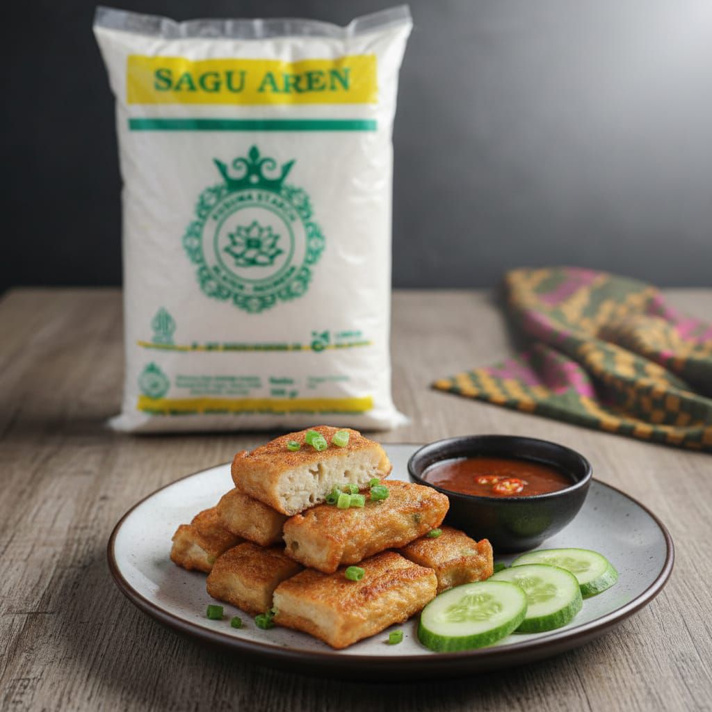 Pati Sagu Aren KS 1KG Halus Putih Bersih – Tepung Sagu Halal untuk Bakso, Cendol, Hunkwe, Kue Tradis