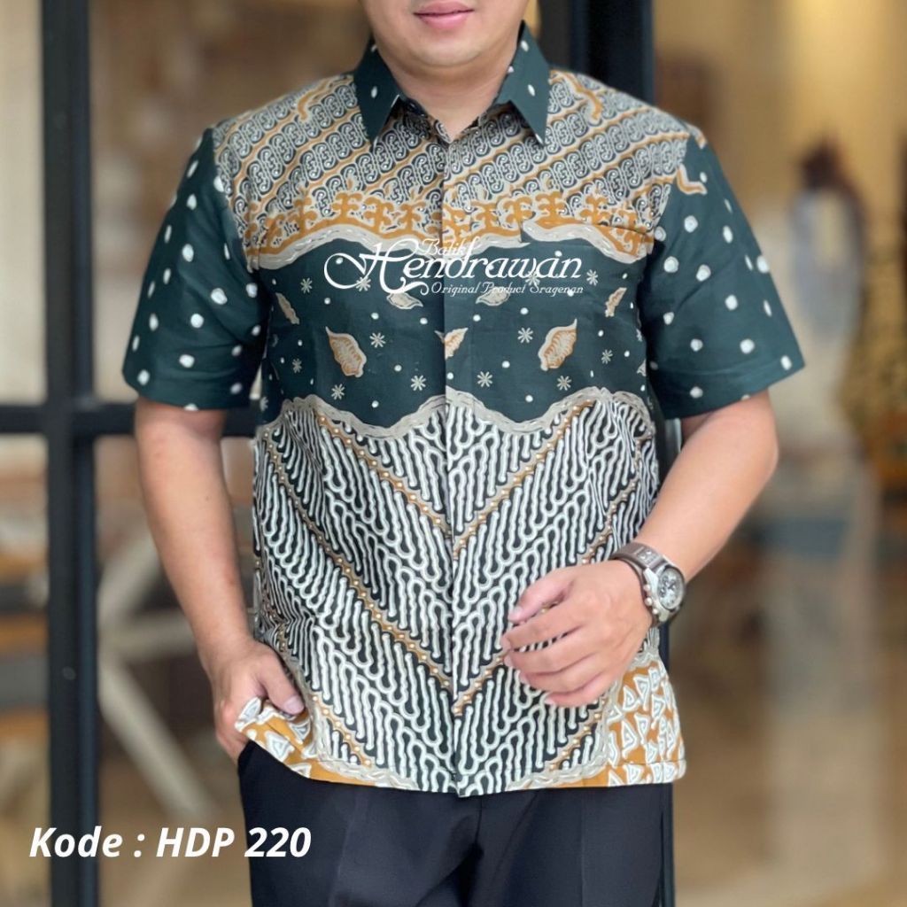 Batik Hendrawan Kemeja Batik Pria Solo Modern Lengan Panjang Lapis Furing Bahan Katun Premium HDP 22