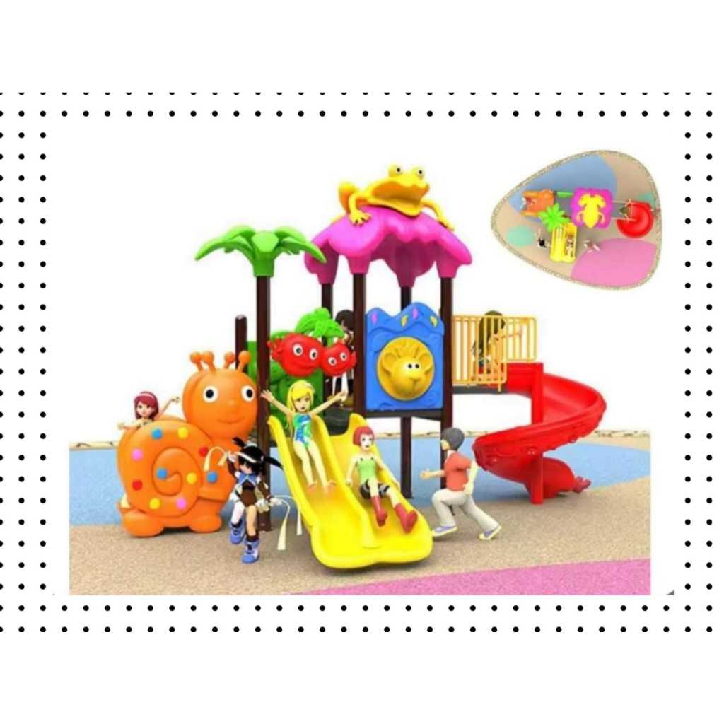 Outdoor Playground Perosotan Besar Taman Bermain Anak Playground Outdoor Mainan Anak Kokoh Colorfull