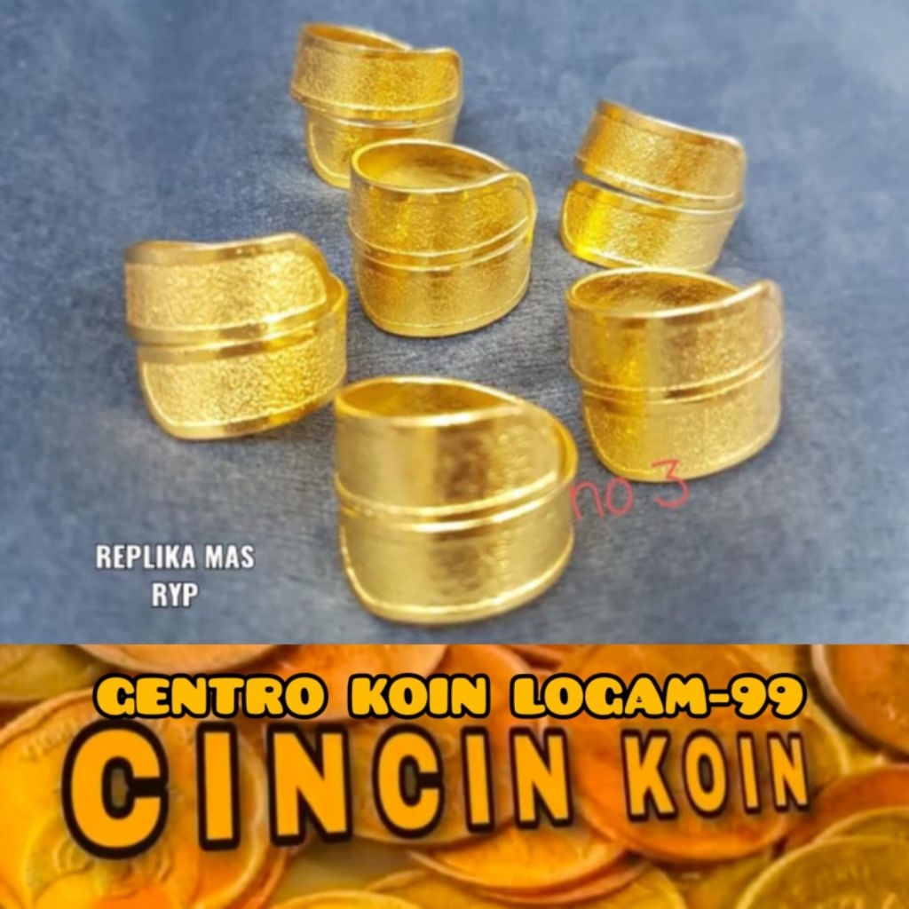 CINCIN Motif Batik Ukiran Anti Karat Bahan Terbuat Dari Koin Logam 1990-1991-1992 Anti karat