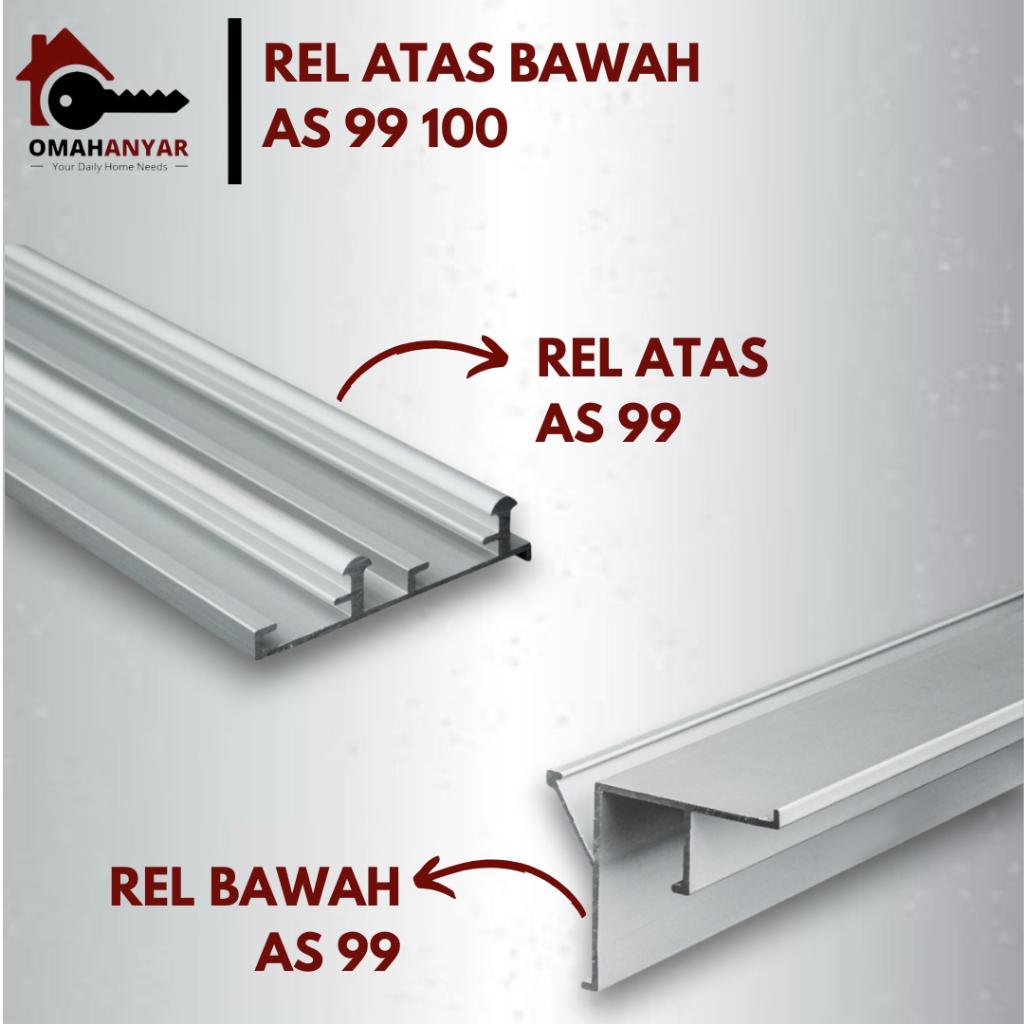 Rel Saja RG-99 RG-100 Rel Pintu Lemari Sliding 2Meter 3Meter