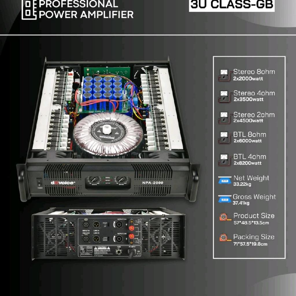 Power dBvoice NPA 2000 / NPA2000 - Class GB Original Power Amplifier dB Voice