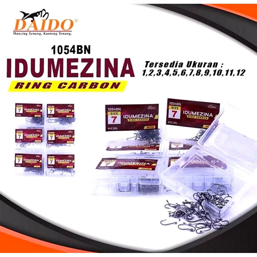Mata Pancing Kotak Daido IDUMEZINA 1054BN Mata Kail Carbon Tajam Murah Isi Banyak