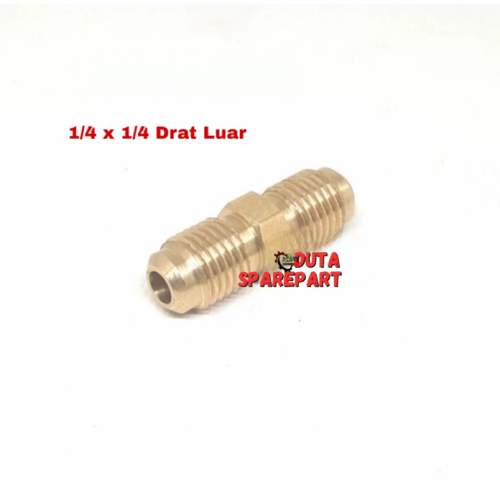 Dobel Nepel AC 1/4 x 1/4 Drat luar - sambungan Pipa AC