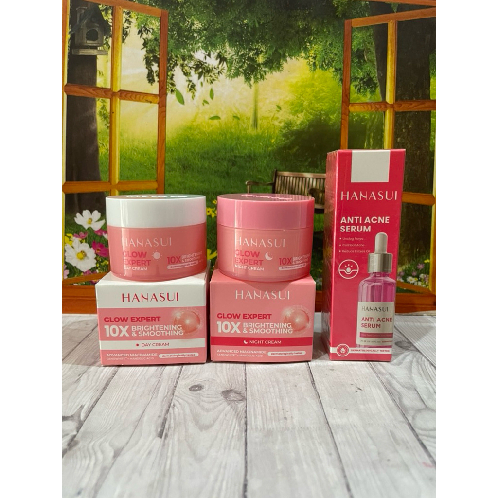Paket Cream Hanasui 3in1 ( Cream S*M & Serum / Toner / Sabun ) Bpom
