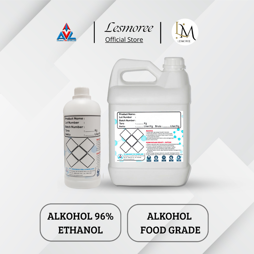 ALKOHOL ETHANOL / FOOD GRADE / PELARUT PENGAWET PERASA MAKANAN / MINUMAN ETHANOL 96%