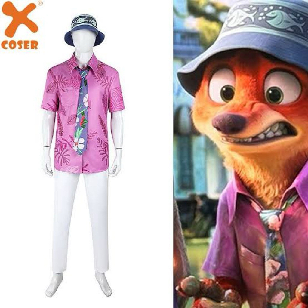 qtakasi.zootopia cosplay costume kemeja nick wilde
