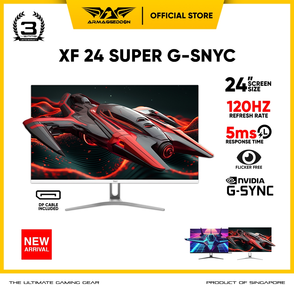 Armaggeddon Pixxel+ 24" inch SUPER Gaming Frameless Monitor | 100Hz  | Response Time 5 Ms | Garansi 