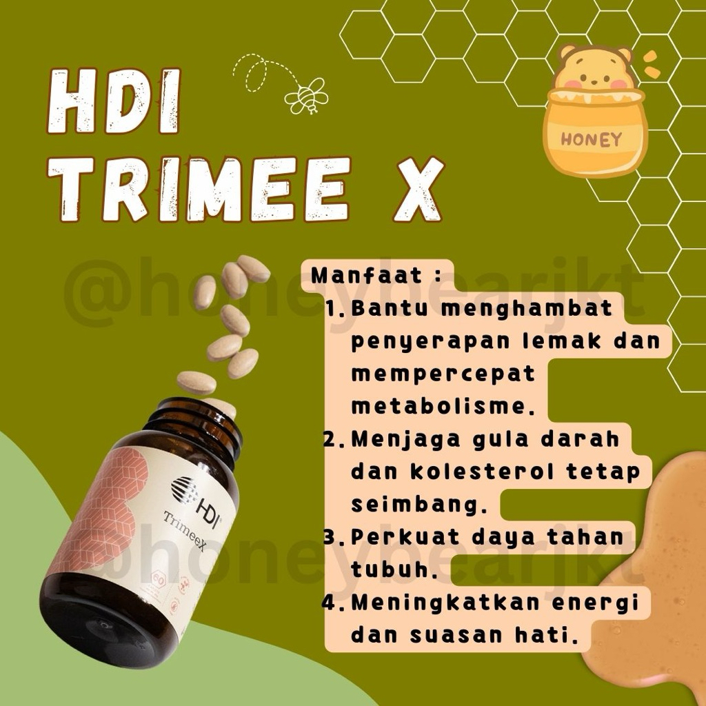 HDI Trimee X - 60 Kapsul – Suplemen Herbal Diet & Kontrol Berat Badan | ORIGINAL 100%