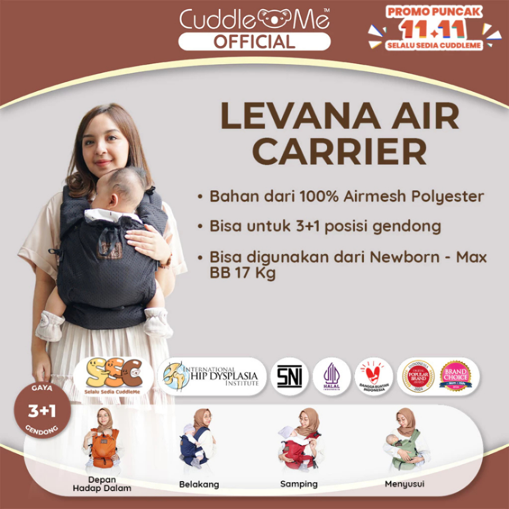 Gendongan Bayi - CUDDLEME Levana Air Carrier Gendongan Newborn M Shape Gendongan Bayi Newborn