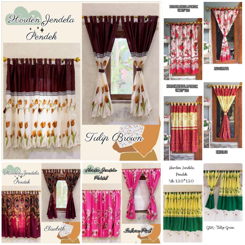 Gorden Tali Jendela Pendek - Gorden Jendela Kamar - Gorden Minimalis 120x120