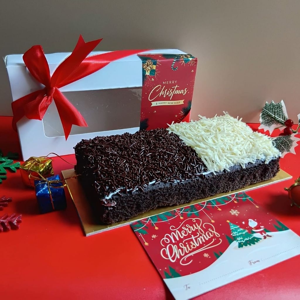 BISA DADAKAN Hampers Natal Brownies Kukus Coklat Meses Keju