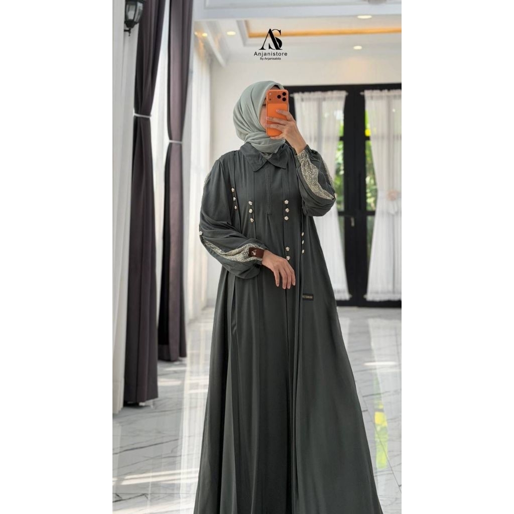 GAMIS TWILL ANJANI STORE OCEAN GREEN BRUKAT