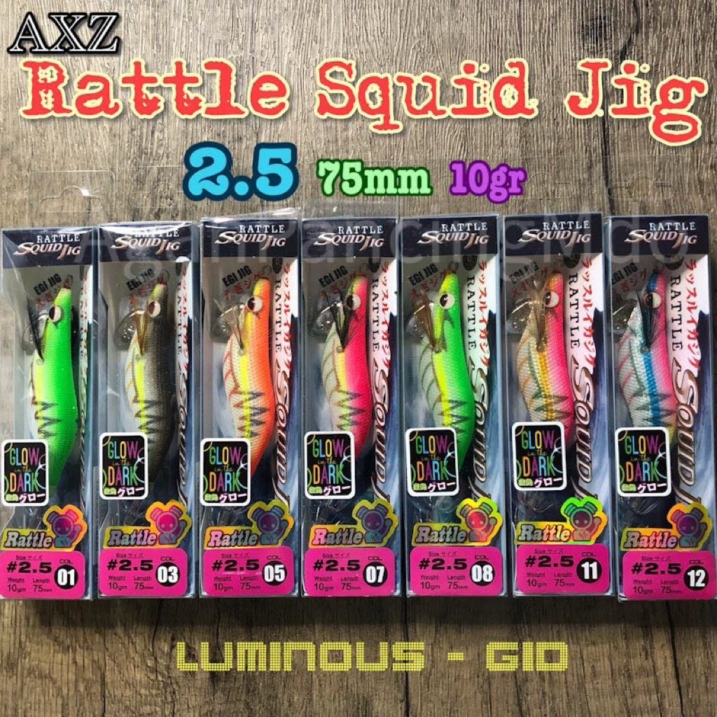 Squid Jig Axz Rattle Egi 2.5 75mm 10gr