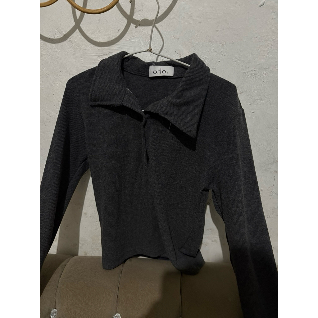 preloved Polo Knit Top Wanita Lengan Panjang