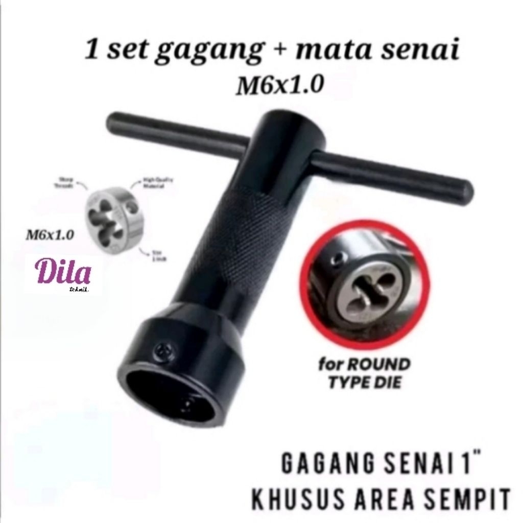 Gagang Senai Handle Senay 1"25mm Set Mata Senai Seney drat luar M6x1.0 GRIO ON