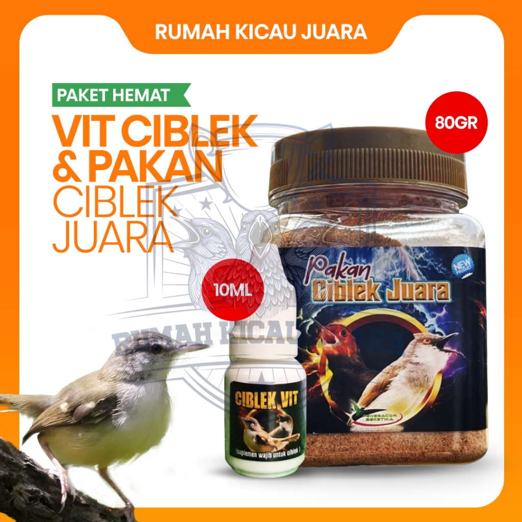 [PAKET HEMAT CIBLEK GACOR] PAKAN CIBLEK HARIAN 80G + VITAMIN CIBLEK VIT 10ML PENGGACOR BURUNG CIBLEK