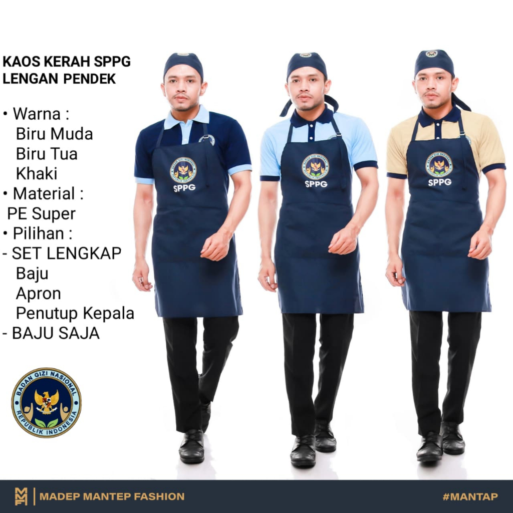 Kaos SPPG MBG BGN Terbaru Kaos Polo Kerah SPPG BGN Badan Gizi Nasional MBG Terbaru Lengan Pendek