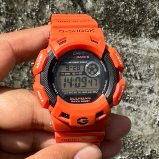 Casio G-Shock GW-9100R Gulfman Original – Tough Solar, Multi Band 5, Warna Orange Limited Edition